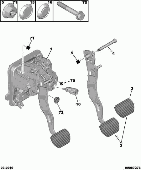 PEUGEOT (DF-PSA) 4534 71 - Brake pedal toe board assy contact switc: 01 pcs. onlydrive.pro