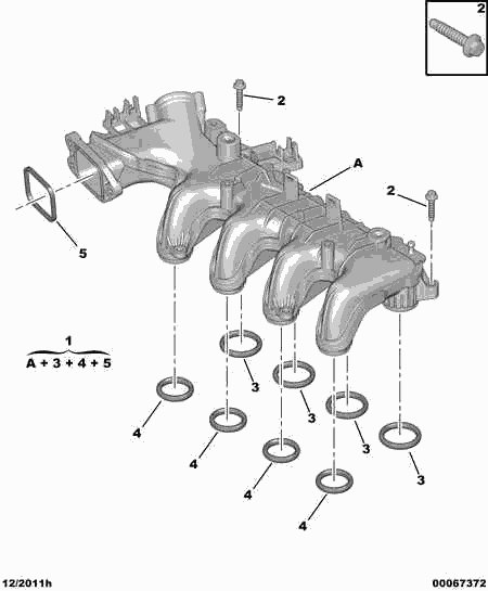 CITROËN 0348.R4 - Gasket, intake manifold onlydrive.pro