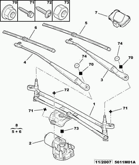 PEUGEOT (DF-PSA) 6426 YQ - Windscreen wiper motor - conrod assy: 01 pcs. onlydrive.pro