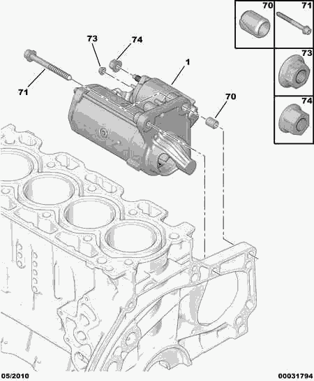 CITROËN 5802 Z8 - Fastening starter motor: 01 pcs. onlydrive.pro