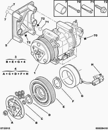 CITROËN 6453.QH - Air conditioned compressor detail: 01 pcs. onlydrive.pro