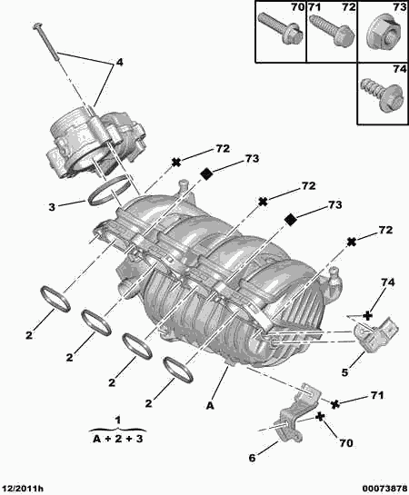 PEUGEOT 0348.T4 - Gasket Set, intake manifold onlydrive.pro