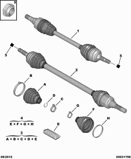 PEUGEOT 3293 C1 - Driveshaft: 01 pcs. onlydrive.pro