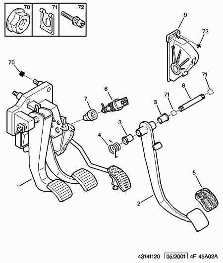 PEUGEOT 4534 29 - Brake pedal toe board assy contact switc: 01 pcs. onlydrive.pro