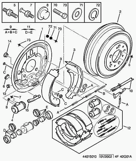 PEUGEOT 4241 H4 - Brake Shoe Set onlydrive.pro