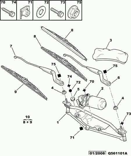 PEUGEOT (DF-PSA) 6426.SS - Windscreen wiper motor - conrod assy: 01 pcs. onlydrive.pro