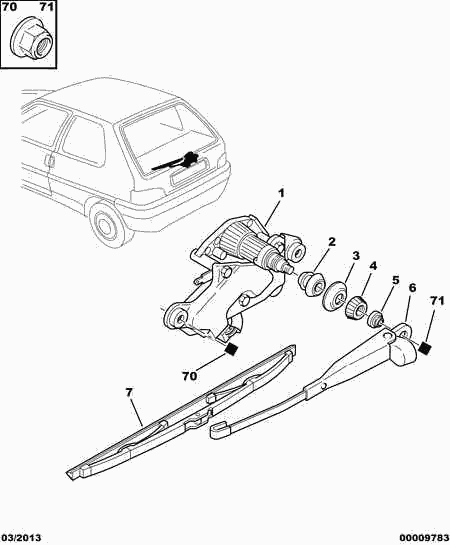 PEUGEOT (DF-PSA) 6426 AR - Rear window wiper: 01 pcs. onlydrive.pro