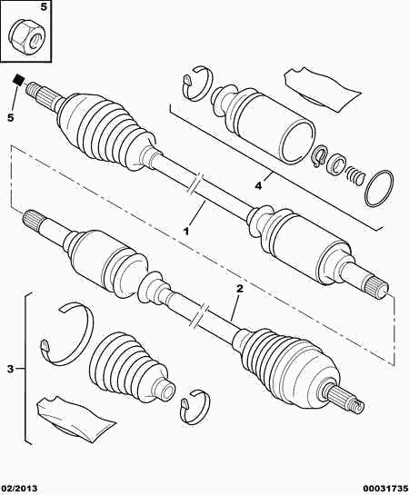 PEUGEOT 3297 24 - Driveshaft: 02 pcs. onlydrive.pro