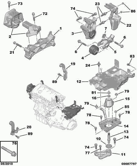 CITROËN 1844.C2 - Holder, engine mounting onlydrive.pro