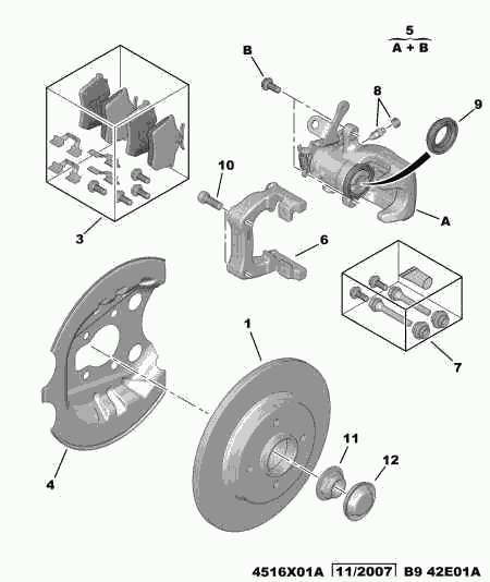 CITROËN 4402 F5 - Rear brake disc caliper friction pad: 01 pcs. onlydrive.pro