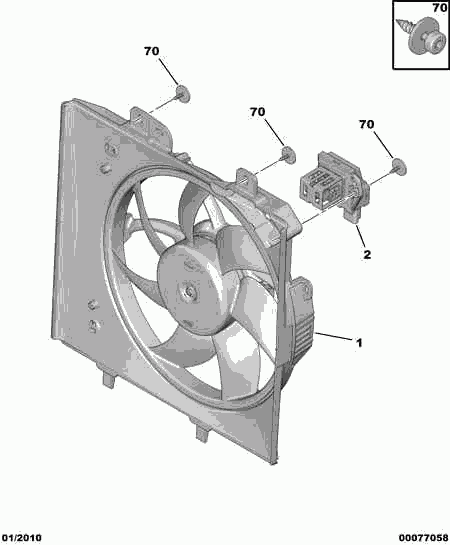 CITROËN 1253 P8 - Engine motor driven fan tube: 01 pcs. onlydrive.pro