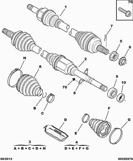 PEUGEOT 3272 RA - Driveshaft: 01 pcs. onlydrive.pro