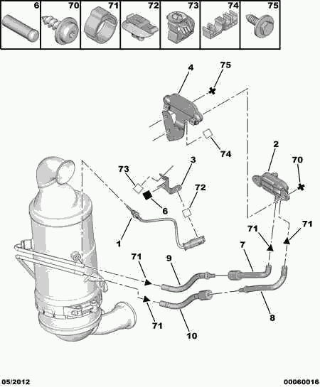 CITROËN 1618.A5 - Sensor, exhaust gas temperature onlydrive.pro