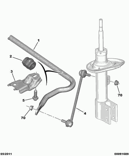 PEUGEOT (DF-PSA) 5087 57 - Тяга / стойка, стабилизатор onlydrive.pro