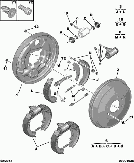 PEUGEOT 4241 L6 - Brake Shoe Set onlydrive.pro