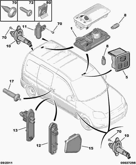 Opel 6 36 685 - Interior lamp - card reader: 01 pcs. onlydrive.pro