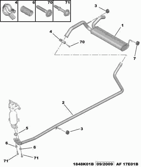 PEUGEOT 6822.53 - Bolt, exhaust system onlydrive.pro