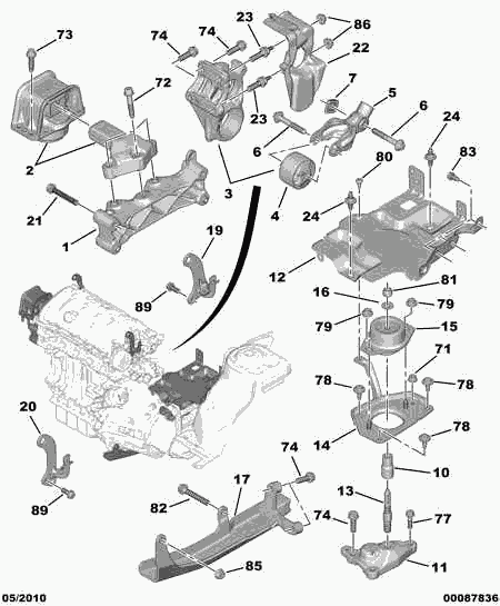 PEUGEOT 1807 GG - Fixing power unit: 01 pcs. onlydrive.pro