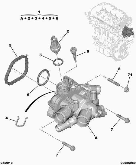 PEUGEOT 1340.88 - Gasket, thermostat onlydrive.pro