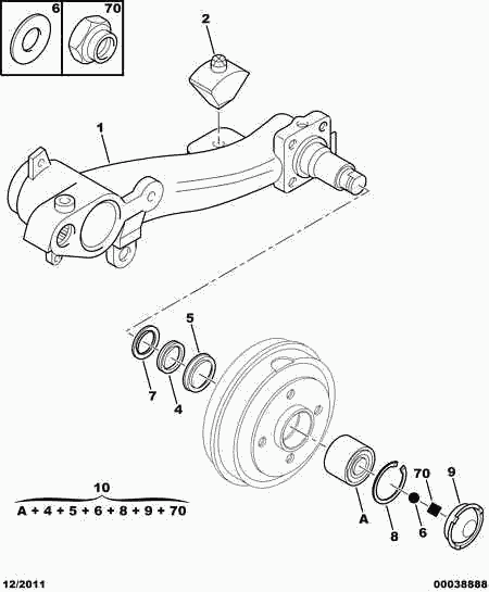 Skoda 3748.39 - Rear arms stops hubs bearings: 02 pcs. onlydrive.pro