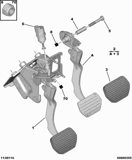 PEUGEOT 4534.63 - Brake pedal toe board assy contact switc: 01 pcs. onlydrive.pro