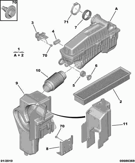 PEUGEOT 1420 P0 - Air Filter, engine onlydrive.pro