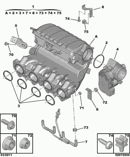 PEUGEOT 0348.Q5 - Gasket, intake manifold onlydrive.pro