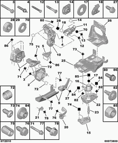 PEUGEOT 1839.90 - Holder, engine mounting onlydrive.pro