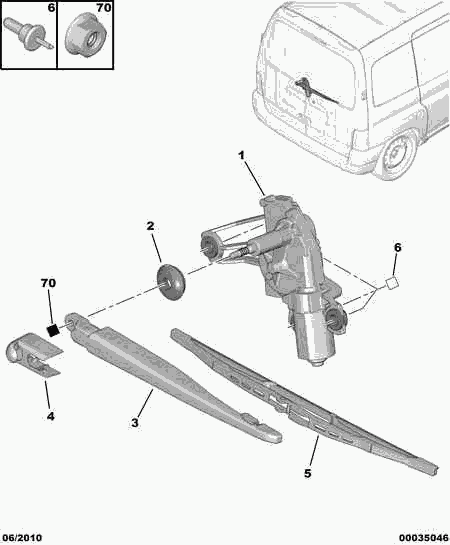 PEUGEOT (DF-PSA) 6426 SF - Rear window wiper: 01 pcs. onlydrive.pro