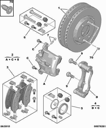 PEUGEOT 4427 E7 - Front brakes disc caliper friction pad: 02 pcs. onlydrive.pro