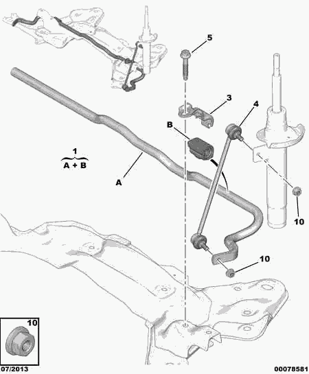 PEUGEOT (DF-PSA) 5087.71 - Rod / Strut, stabiliser onlydrive.pro