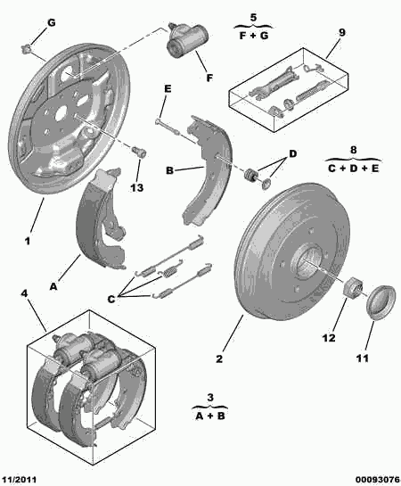 CITROËN 4241 N3 - Piduriklotside komplekt onlydrive.pro