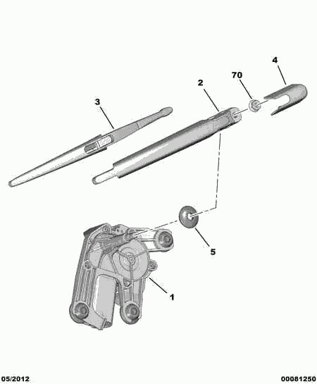 PEUGEOT (DF-PSA) 6423 E2 - Rear window wiper: 01 pcs. onlydrive.pro