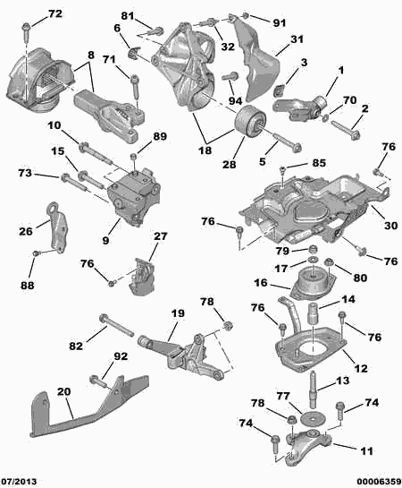 CITROËN 1844 68 - Fixing power unit: 01 pcs. onlydrive.pro