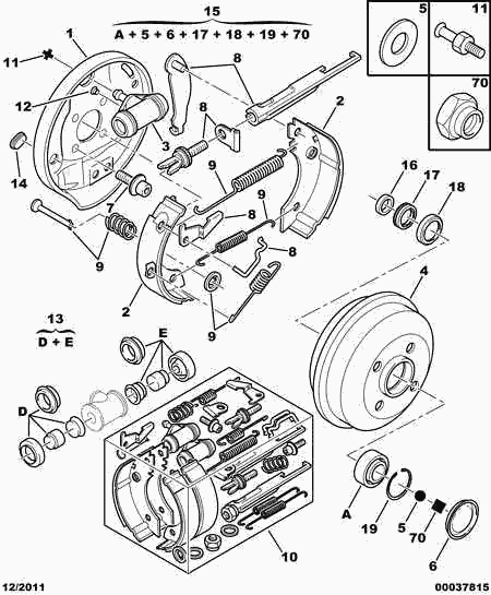 CITROËN 4241 J5 - Rear brake drum caliper cyl shoe: 01 pcs. onlydrive.pro