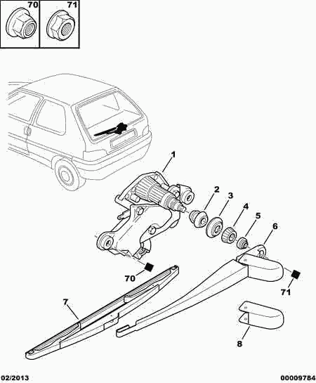 CITROËN 6426 LW - Rear window wiper: 01 pcs. onlydrive.pro