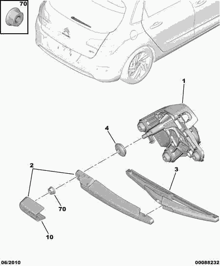 CITROËN 6423 H7 - Rear window wiper: 01 pcs. onlydrive.pro