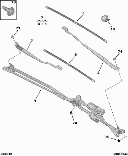 PEUGEOT (DF-PSA) 6423 H5 - Windscreen wiper motor - conrod assy: 01 pcs. onlydrive.pro