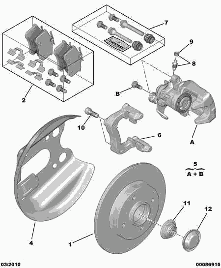 CITROËN 4249 66 - Rear brake disc caliper friction pad: 02 pcs. onlydrive.pro