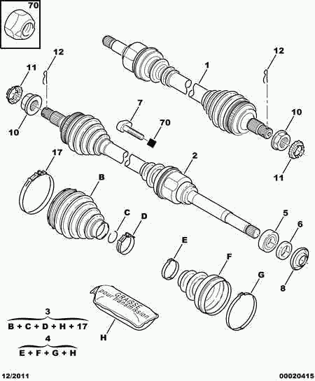 CITROËN 3272 FG - Joint Kit, drive shaft onlydrive.pro