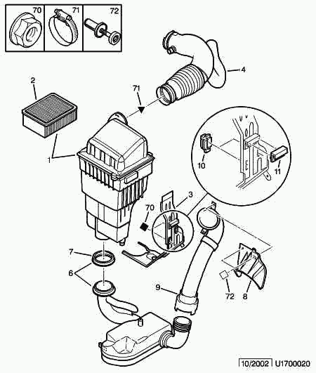 CITROËN 1444 J5 - Air filter air hose air resonator: 01 pcs. onlydrive.pro