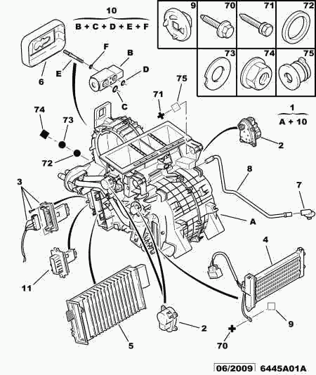 CITROËN 6461.H2 - Paisuntaventtiili, ilmastointilaite onlydrive.pro