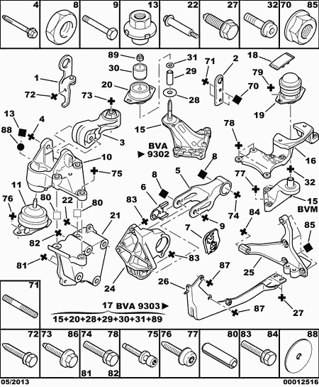 CITROËN 1816 20 - Fixing power unit: 01 pcs. onlydrive.pro