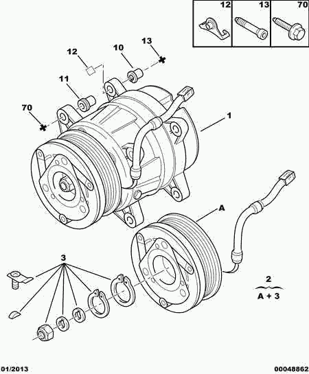 FIAT 6453.LX - Air conditioned compressor detail: 01 pcs. onlydrive.pro