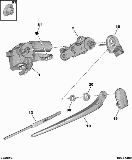 CITROËN 6405 K4 - Wiper Arm, window cleaning onlydrive.pro