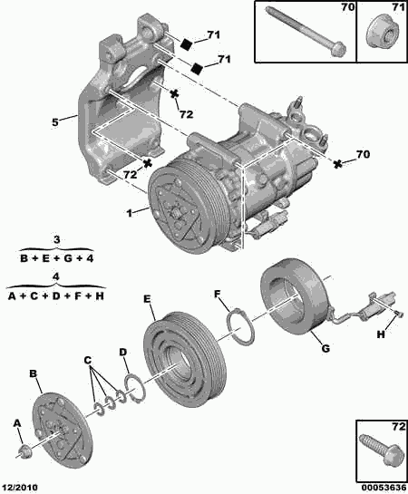 CITROËN 6453.QG - Air conditioned compressor detail: 01 pcs. onlydrive.pro