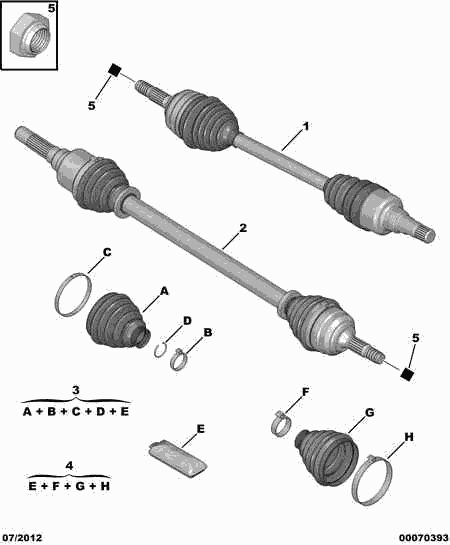 CITROËN 3293 A3 - Driveshaft: 01 pcs. onlydrive.pro