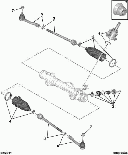 PEUGEOT 3817.89 - Steering rack components: 01 pcs. onlydrive.pro