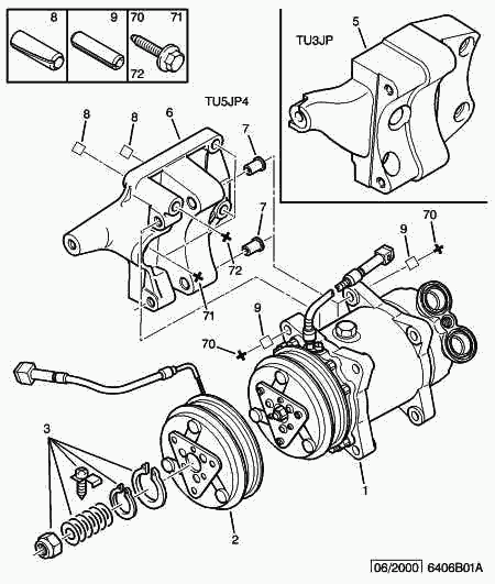 PEUGEOT 6453 FR - Air conditioned compressor detail: 01 pcs. onlydrive.pro