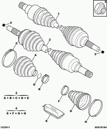 CITROËN 3287 94 - Driveshaft: 01 pcs. onlydrive.pro